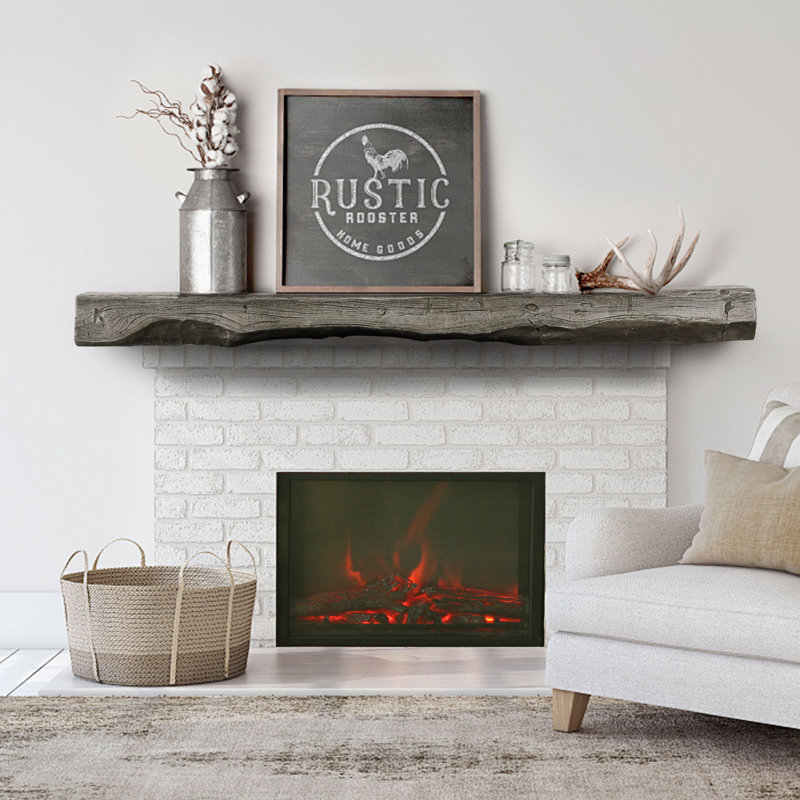 Gracie Oaks 72.5" Faux Wood Fireplace Mantel Shelf | Wayfair